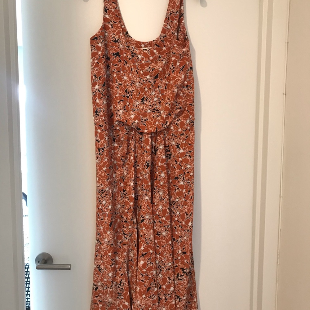 Cedric Charlier Orange Floral Midi Dress. NWT Size IT 40 / US 6